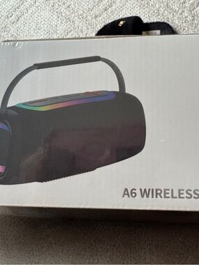 New A6 Wireless Portable Bluetooth Speaker - Black with RGB Accent